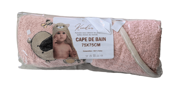 Cape de bain bébé 75x75cm Kinder Baby