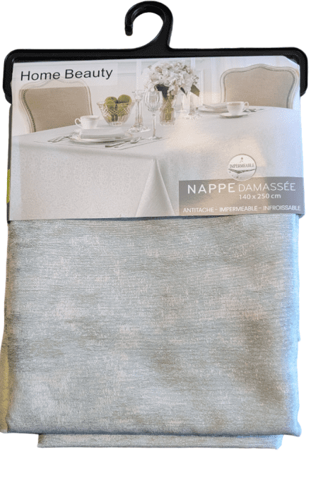 Nappe Damassé 140 x 250 cm gris claire