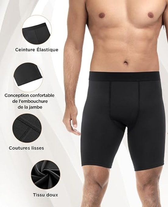 Niksa  Short Compression Homme Running Collant Court de Sport