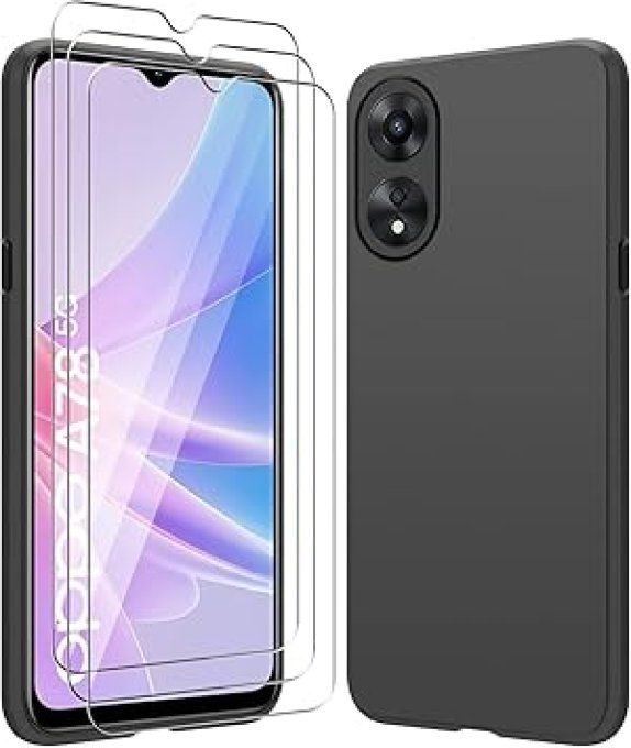 Coque Oppo A78 5G + [3 Pièces] Verre trempé.