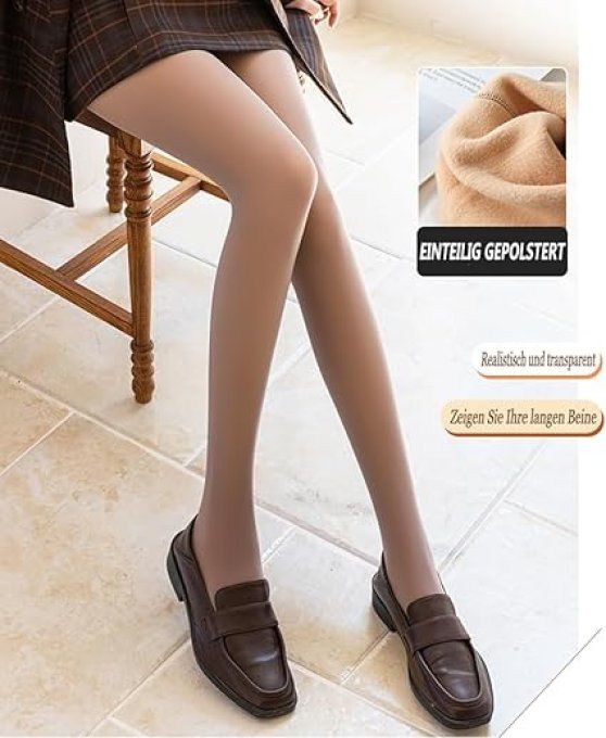 ISTCHOIX Collants d'hiver pour femme marron claire