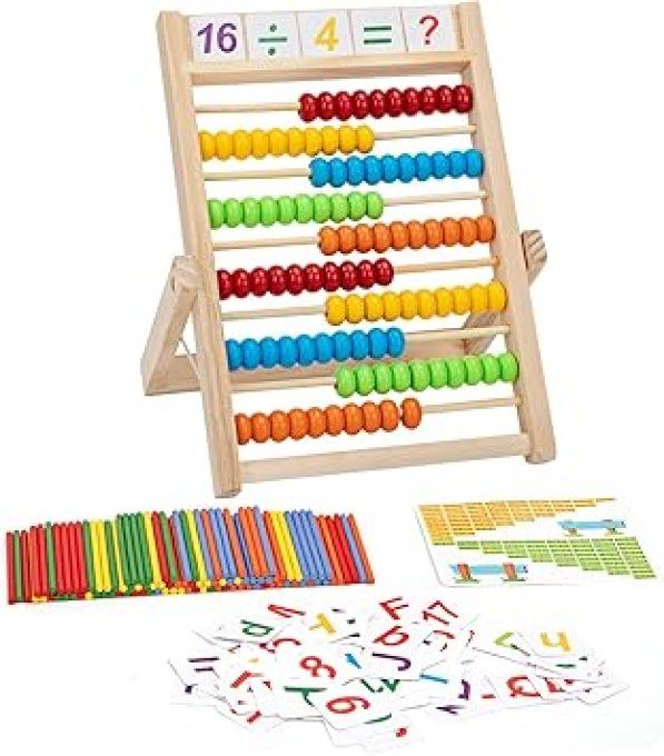 Boulier Règle Montessori en Bois.