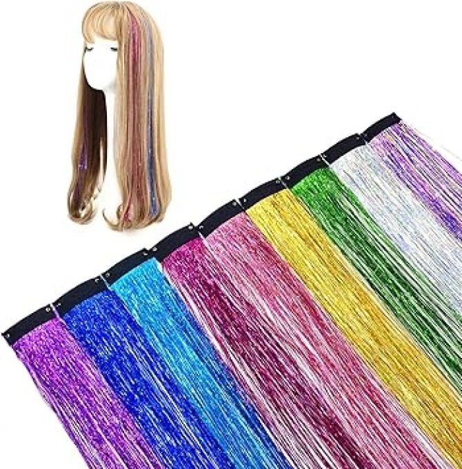 20 Mèches couleurs pour Cheveux Tinsel.