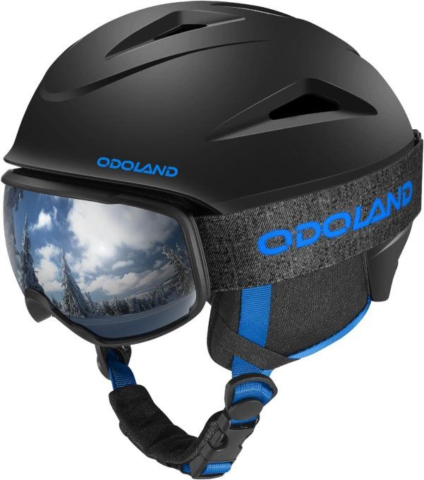 Odoland Casque de Ski, Casque de Ski avec Lunettes taille M